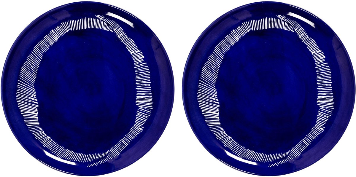 Serax - ottolenghi feast - bord l - donkerblauw wit - 26 ø - 2 stuks