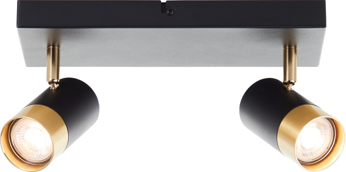 Brilliant vigolo - faretto da soffitto - gu10 2x5w - 3000k - oro nero