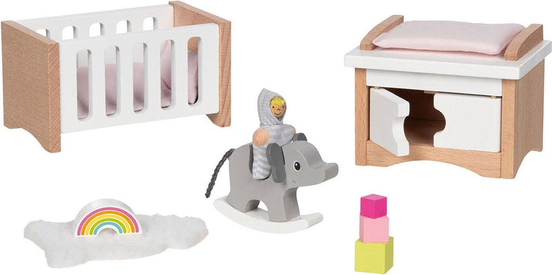 Goki Wooden Puppet Furniture Baby Room, 12dlg.