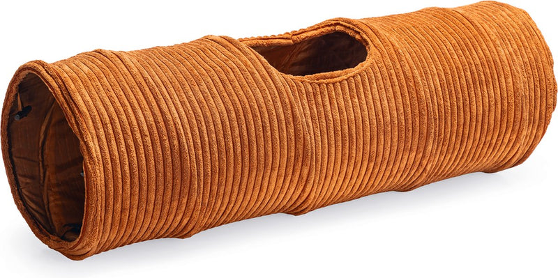 Diseñado por Lotte túnel para gatos acanalado - juguetes para gatos - terracota - 25x25x75 cm