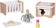 Goki poppenhuismeubeltjes: design kinderkamer, 12-delig, 10,2x6x5,5cm (bed), beukenhout en stof, 3+