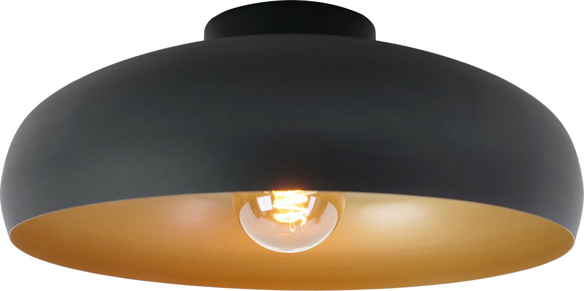Lampada da soffitto Eglo mogano - e27 - ø 40 cm - nero opaco oro opaco