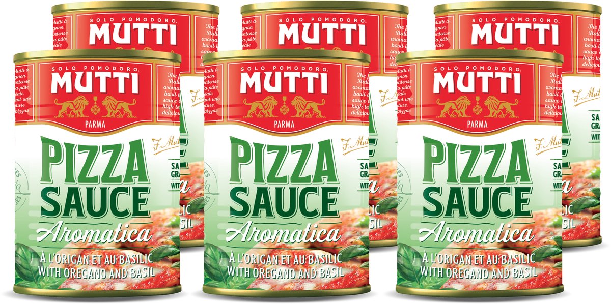 Salsa para pizza mutti aromática 6 x 400 gramos