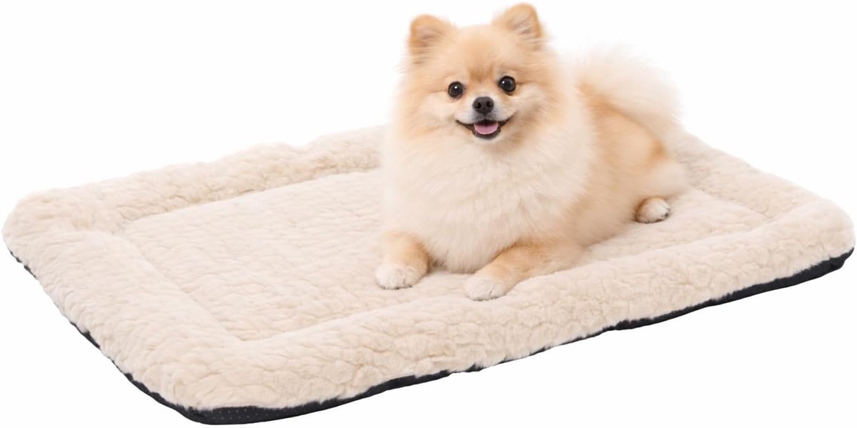 Cojín para perros Flamingo - cesta para perros - naya rectangular beige 55,5x38,5cm - suave comodidad para tumbarse - ideal para banco