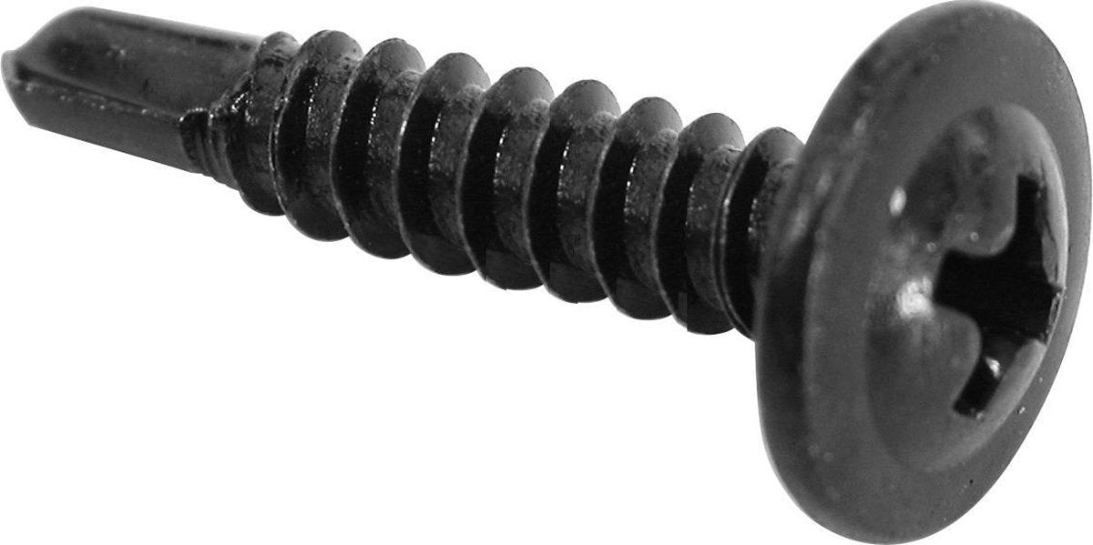 Tornillos autorroscantes Carpoint negros 25 mm – 100 piezas – montaje resistente – para montaje de trabajos de bricolaje