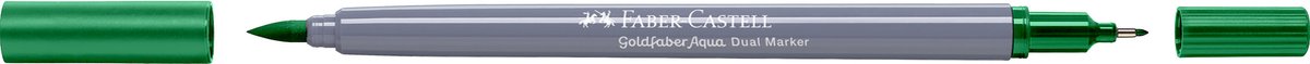 Faber-castell - duo aquarel marker - goldfaber - smaragdgroen 163 - brush 0,6mm - fc-164663