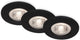 Briloner - led inbouwspots inbouwspot badkamerlamp memory functie set van 3 dimbaar zwart 4,9w ip44 ø9cm