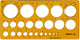 Sagoma cerchio Aristo - dimensioni 200x100mm - diametro da 1 a 36mm - 25 cerchi - arancione trasparente - ar-5031