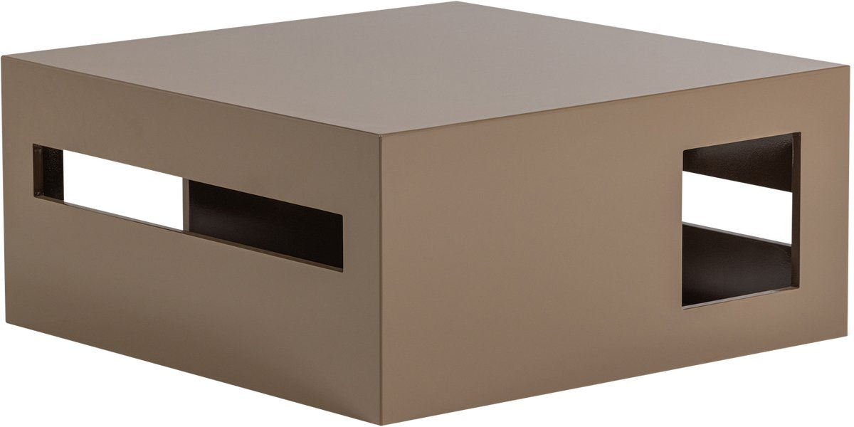 Mesa de centro moderna Vtwonen - madera mdf - marrón arena de alto brillo - 40x88x88 cm