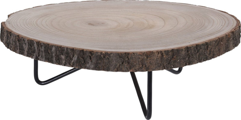 Vilde - tabla de servir con patas - 40 cm - de madera - tachuelas metálicas - decorativa
