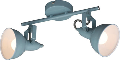 Briloner soft - foco de techo 2 luces - lámpara de techo - giratoria y orientable - versión retro vintage - casquillo: E14 máx. 40 vatios - metal - dimensiones: 30,4x10x18,1 cm - color: blanco menta