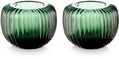 Vtwonen - set da 2 - candelieri - verde - vetro - 11x9 cm