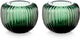 Vtwonen - set van 2 - kandelaren - groen - glas - 11x9cm