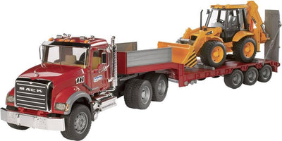 Bruder Mack Granite Truck con basso caricatore e JCB 4CX