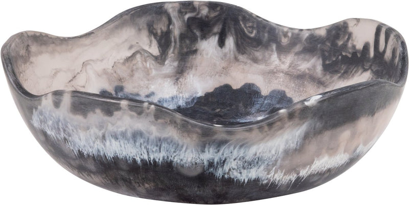 Ciotola decorativa Woood evo epossidica - nera - melange - 11x37x36
