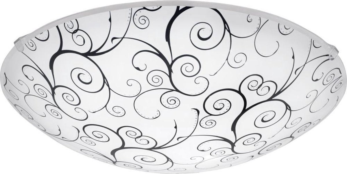 Eglo margitta 1 - lampada da parete soffitto - 1 luce - ø315mm. - bianco, nero, trasparente