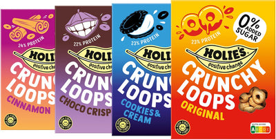 Holie's crunchy loops mixdoos 4x 350gr - ontbijtgranen - suikervrij - gezond - vegan