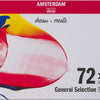 Bruynzeel amsterdam standard series acrylic paint general selection set 20ml, 72pcs.
