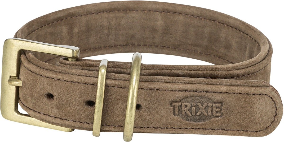 Trixie collar perro puro cuero marrón