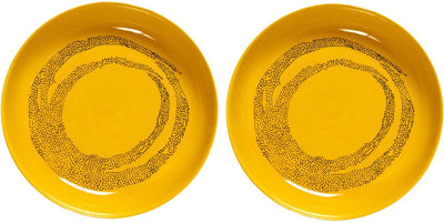 Serax - fiesta ottolenghi - plato - amarillo negro - 22 ø - 2 piezas