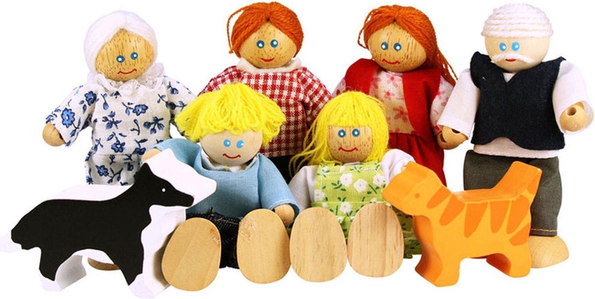 Famiglia poppenhuis di bigjigs in legno