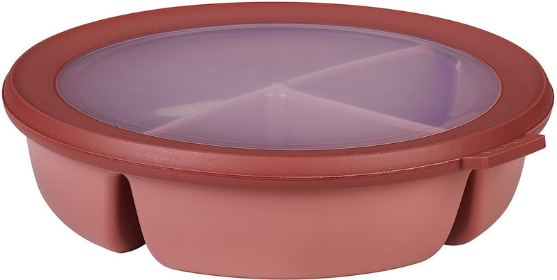 Mepal - contenitore per alimenti cirqula multi ciotola - ciotola bento a 3 scomparti - 250 ml. 250 ml 500 ml - rotondo - malva vivo