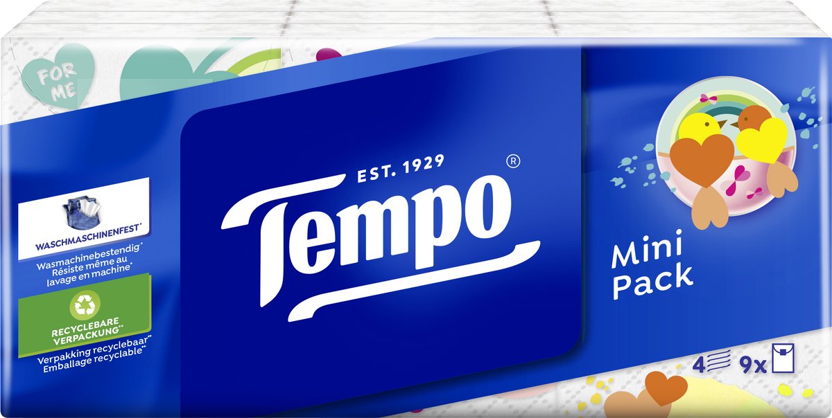 Mini pack Tempo - Fazzoletti 4 veli - 40 x 9 pacchi = 360 pacchi