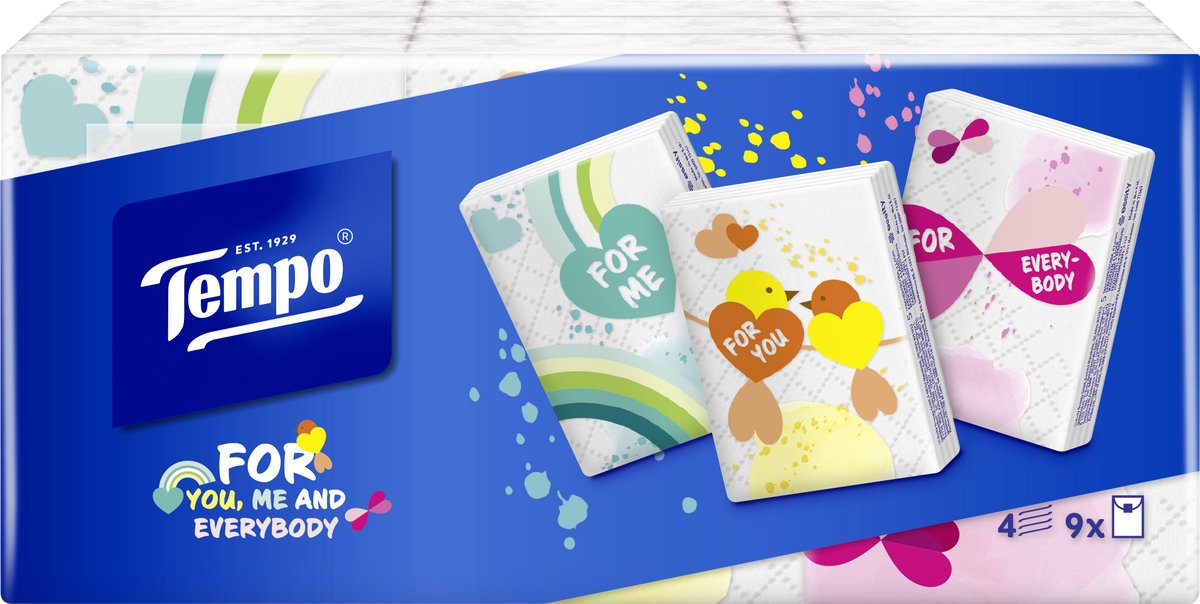 Tempo mini pack - 4-laags zakdoekjes - 40 x 9 pakjes = 360 pakjes