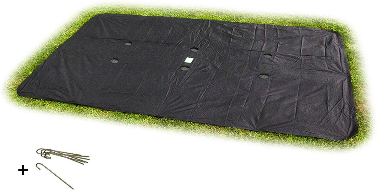 Exit Toys exit cubierta de trampolín a nivel del suelo 305x519cm - cubierta protectora de trampolín - resistente a la intemperie - rectangular - lona