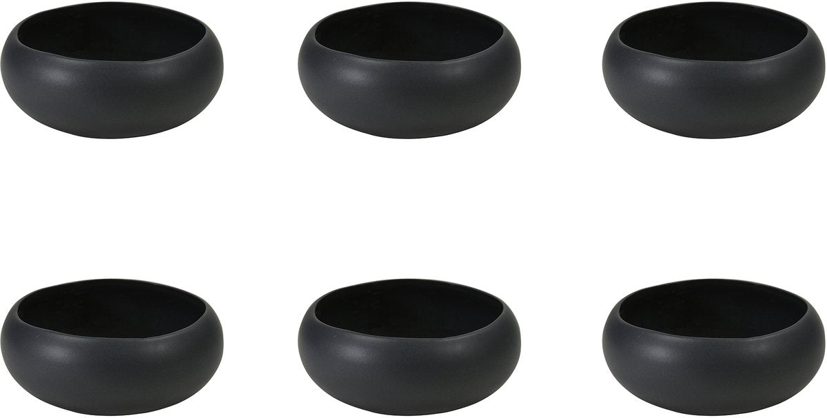 Medard de noblat - oslo nero - ciotola piccola 12 cm - 6 pezzi - gres