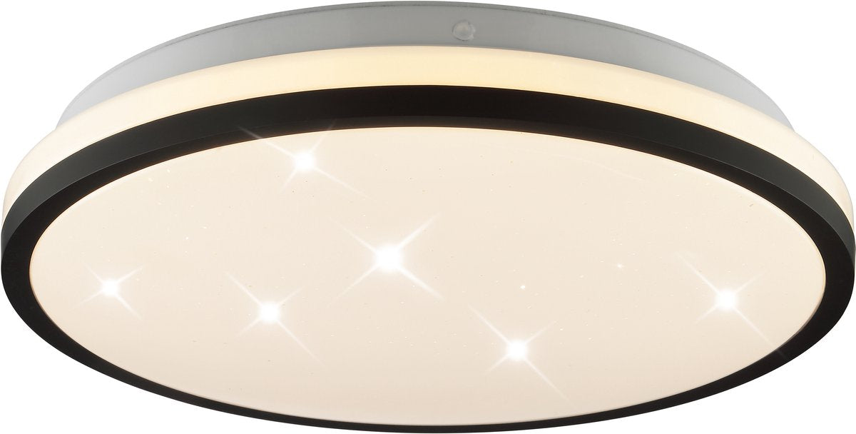 Brilliant taya - lámpara de techo - ø 28 cm - led 12w - 1600lm - 2700k 4000k 6500k - ip44 - blanco y negro