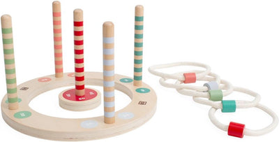 BS Toys Wooden Ringswerp Game with stripes, 7dlg.