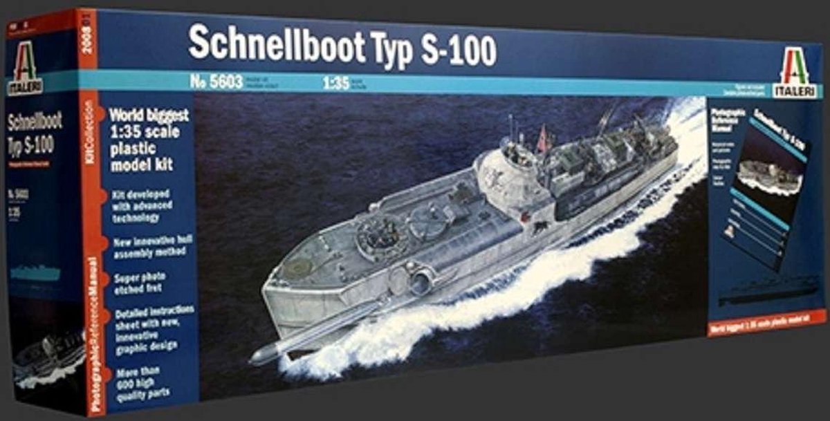 Kit de construcción para maquetas de vehículos militares Italeri - 5603 schnellboot s-100-prm edition plastic - 1:35 - fabricación de modelos