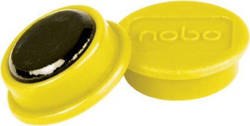 Magneti per lavagna magnetica Nobo - confezione da 10 - magneti da 24 mm - gialli