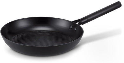 Padella Brabantia Patroni - ø 28 cm - padella resistente con manico dal design lussuoso - 100% senza pfas - rivestimento antiaderente in ceramica - padella a induzione - nera