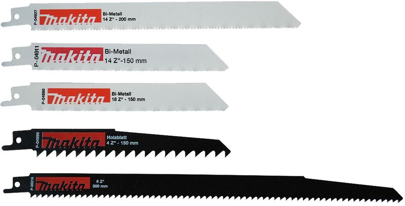 Assortimento di lame per seghe alternative Makita p-83945 da 5 pezzi