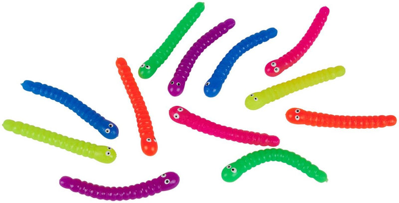 Vermi agitati vermi agitati - giocattoli agitati contro lo stress - vermi agitati in colori vivaci - giocattolo agitato super elastico per bambini dai 3 anni