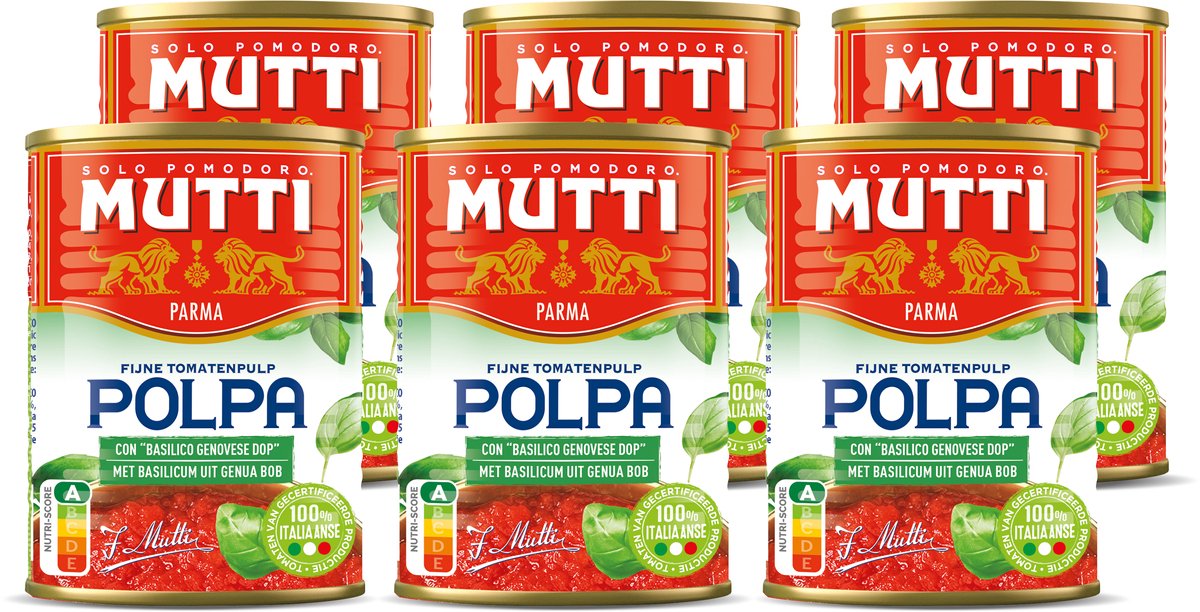 Albahaca mutti polpa 6 x 400 gramos