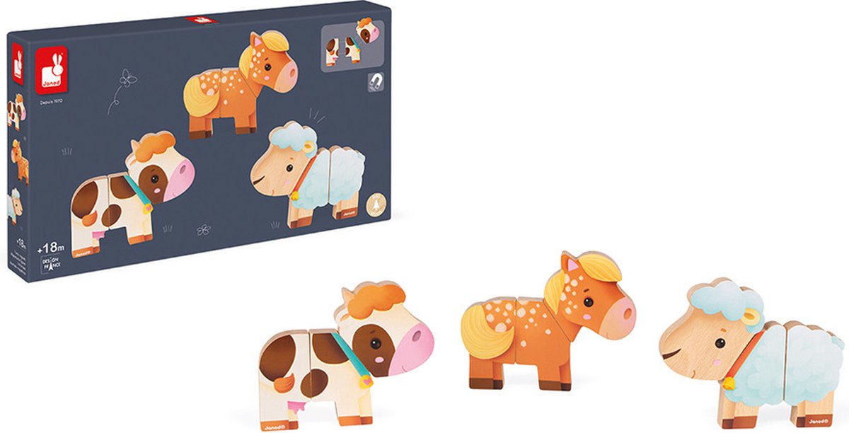 Janod - funny magnets - farm