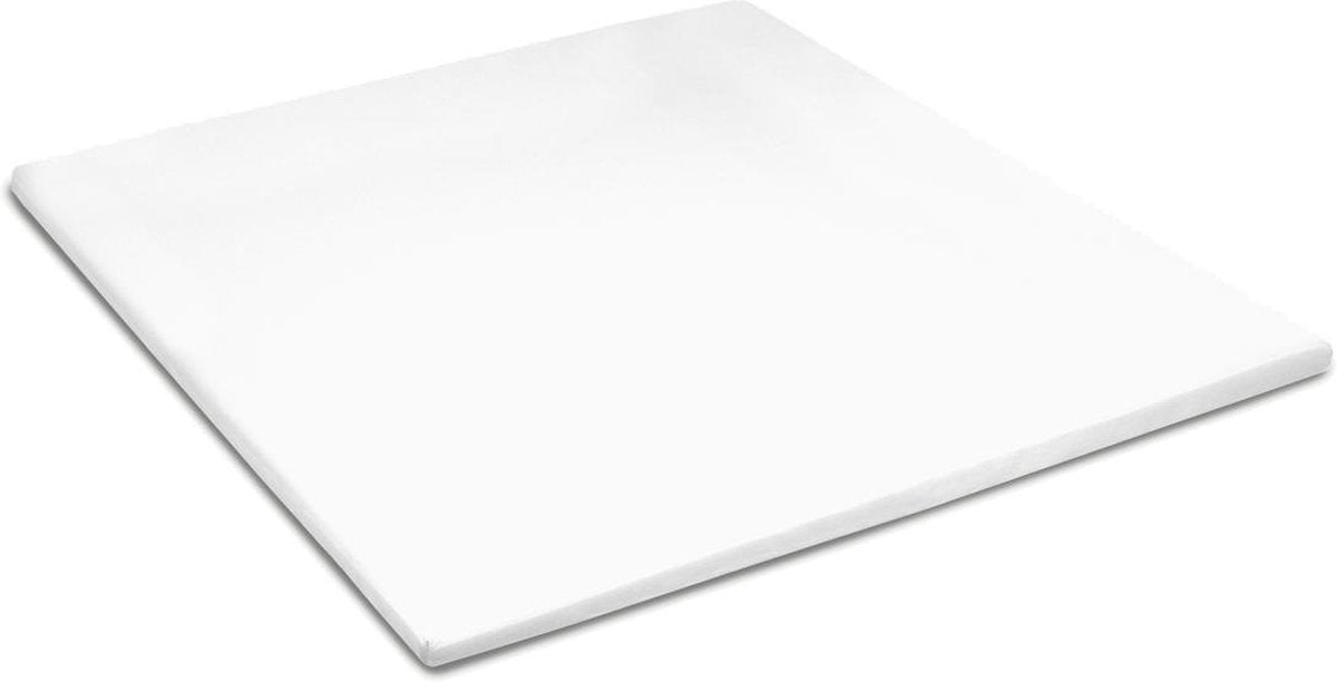 Topper de los domingos de Cenicienta - sábana ajustable - 100% satén de algodón - 2 personas - 160x210 cm - hasta 15 cm - blanco