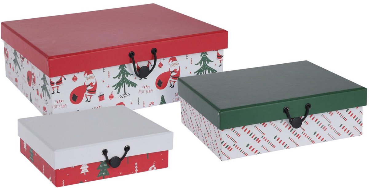 Juego de cajas de regalo Navidad, conjunto de 3