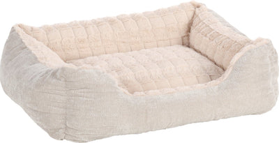 Cesta para perros Flamingo - cojín para perros - cama para perros - verona rectangular - beige - 65x50x20 cm - cesta de felpa con funda extraíble y fondo antideslizante - lavable a 30°c