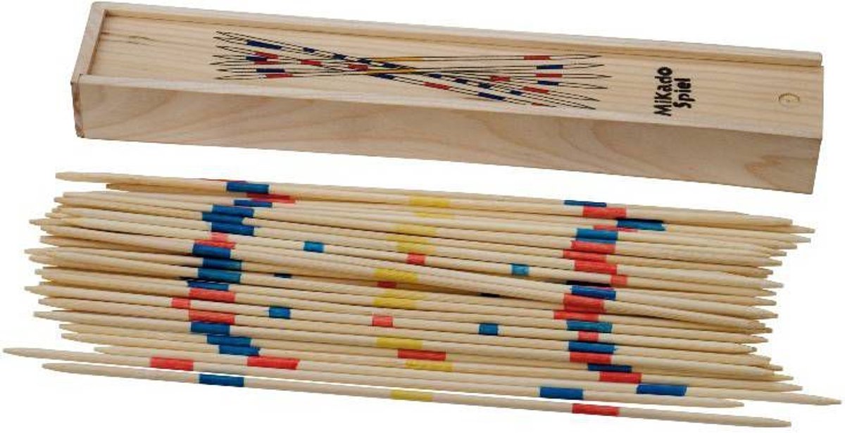 Longfield mikado 25 cm – houten kistje – jumbo concentratie- behendigheidsspel voor binnen buiten – familiespel – engelhart