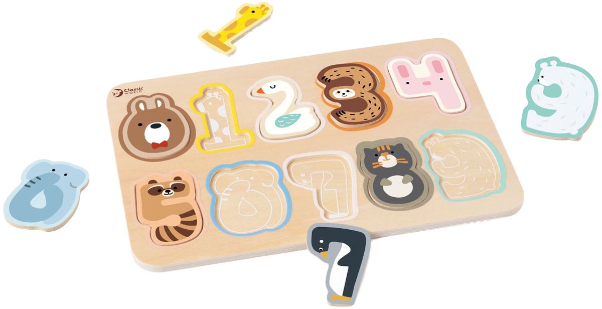 Puzzle di figura di legno World Classic World, 10st.
