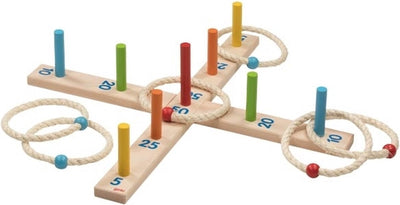 Goki Wooden Ringwerp game, 6 rings