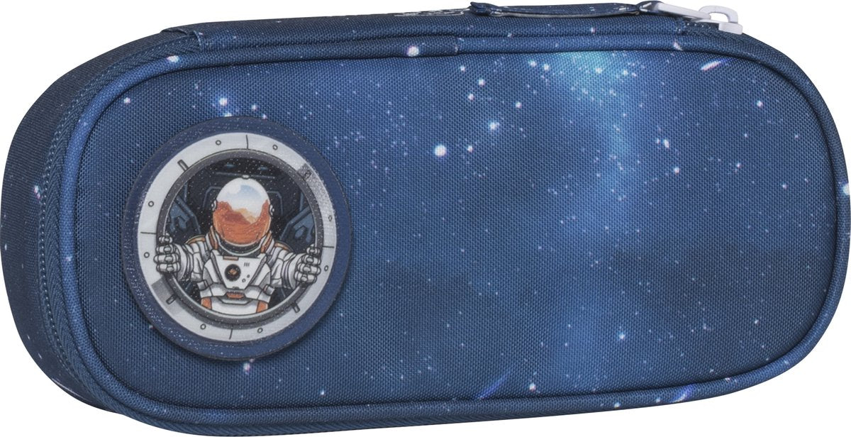 Estuche para lápices Beckmann - ovalado - vacío - misión espacial azul - be-114135a