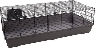 Petsfirst kooi mobi - cavia - dwergkonijnen - grijs zwart - 137.5 cm l - 68.5 cm b - 43 cm h