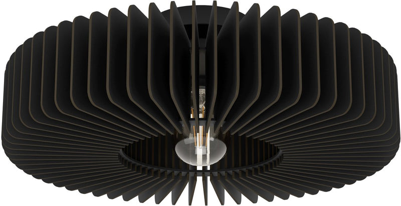 Eglo palombaia plafondlamp - e27 - ø 50 cm - zwart - hout|staal