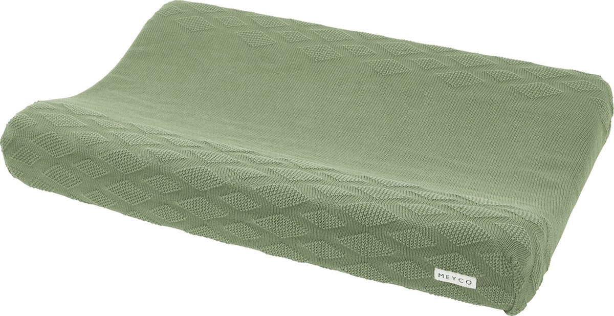Coprimaterasso per fasciatoio Meyco Baby Diamond - organico - verde foresta - 50x70 cm