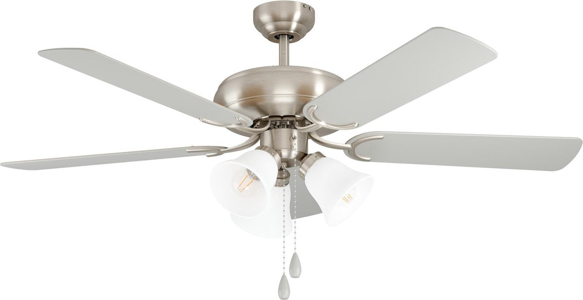 Lampada da soffitto Eglo las palmas con ventilatore - 132 cm - ac durata più lunga - grigia